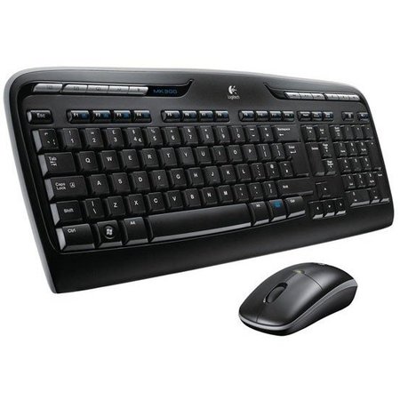 MK330 RF Wireless QWERTY Keyboard and Mouse Combo Black - UK Layout